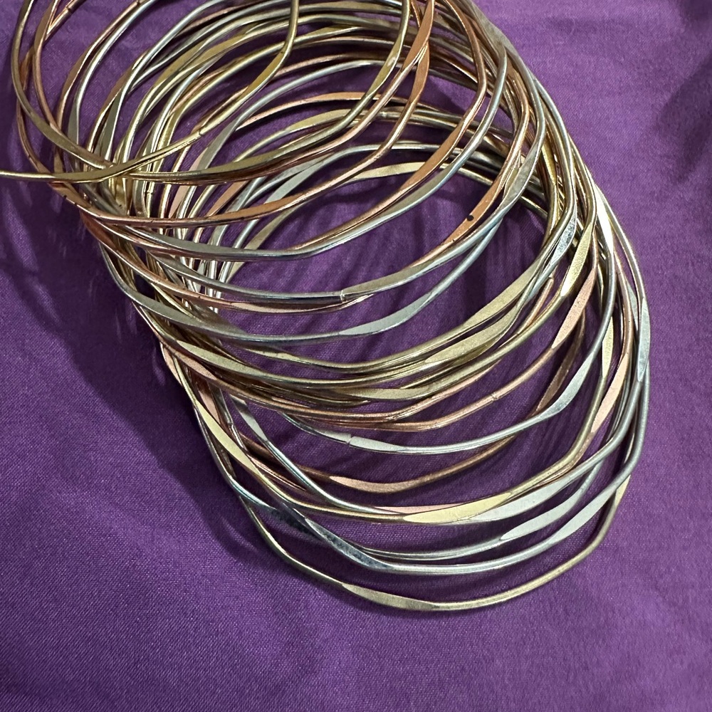 Elegant Gold and Silver Bangle Set